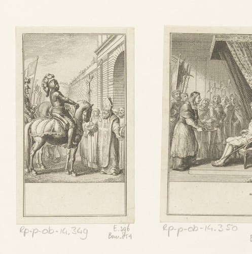 Lodewijk VII voor de poort van Jeruzalem by Daniel Nikolaus Chodowiecki