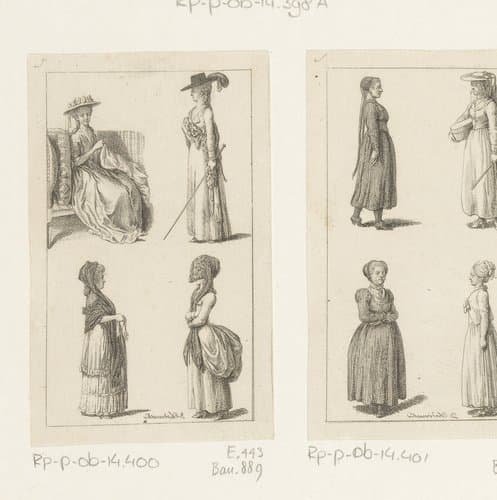 Kleding voor dames by Daniel Nikolaus Chodowiecki