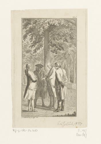 Vier heren in gesprek over de liefde by Daniel Nikolaus Chodowiecki