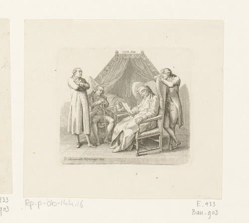 Lamberg leest de brief van Amalie by Daniel Nikolaus Chodowiecki
