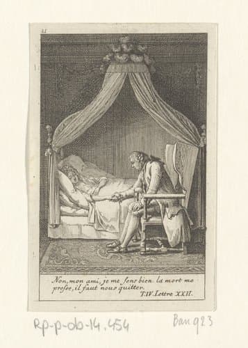 Heer Wolmar aan het bed van Julie by Daniel Nikolaus Chodowiecki