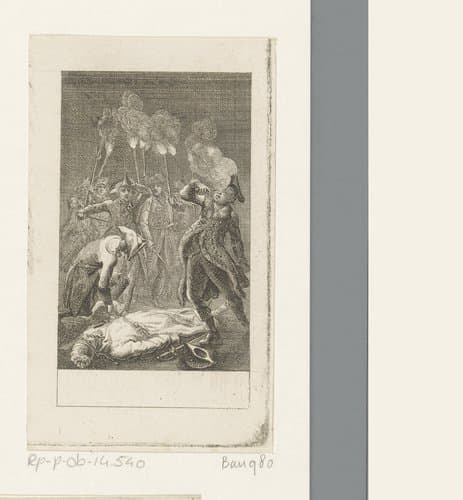 Franz heeft zelfmoord gepleegd voor de rovers hem konden doden by Daniel Nikolaus Chodowiecki