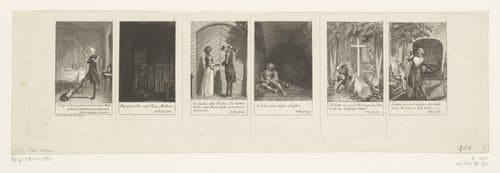 Zes voorstellingen uit Sternes empfindsame Reise by Daniel Nikolaus Chodowiecki