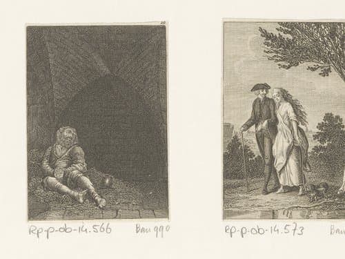 Yorick stelt zich voor hoe het zou zijn in de gevangenis by Daniel Nikolaus Chodowiecki