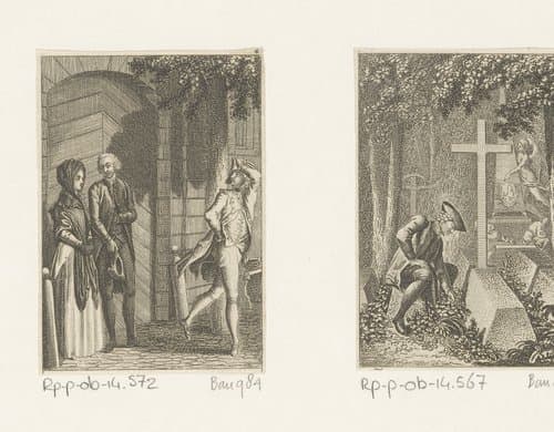Yorick en de dame worden in hun gesprek onderbroken door een Fransman by Daniel Nikolaus Chodowiecki