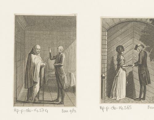 Yorick in gesprek met de franciscaner monnik by Daniel Nikolaus Chodowiecki