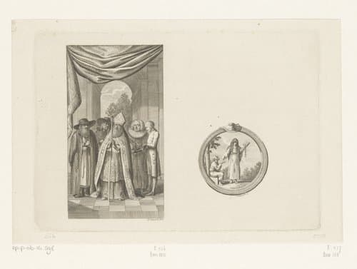 Twee voorstellingen uit Salzmann's Carl von Carlsberg by Daniel Nikolaus Chodowiecki