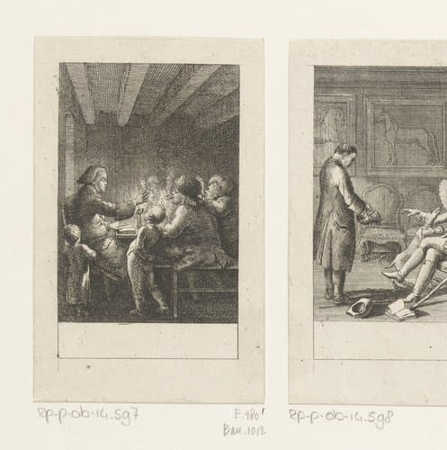 Siegfried ziet de schoolmeester lesgeven by Daniel Nikolaus Chodowiecki