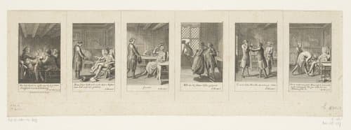 Zes voorstellingen uit Müller's Siegfried von Lindenberg by Daniel Nikolaus Chodowiecki