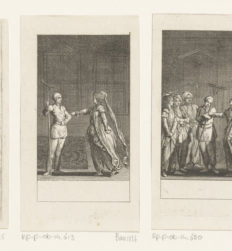 Adelheid en Karl in gesprek over hun relatie by Daniel Nikolaus Chodowiecki
