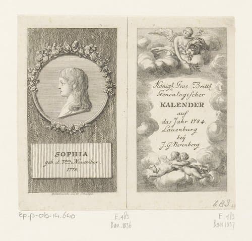 Portret en decoratieve omlijsting voor een titelpagina by Daniel Nikolaus Chodowiecki