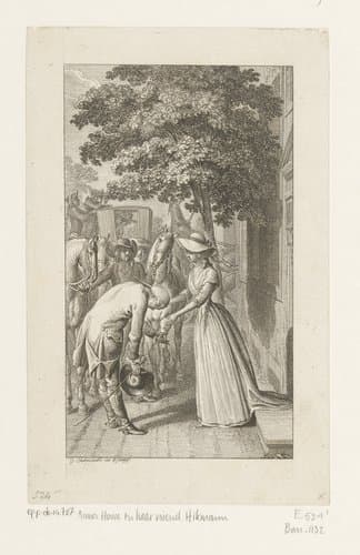 Anna Howe en haar vriend Hikmann by Daniel Nikolaus Chodowiecki