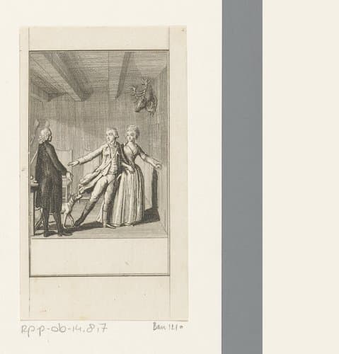 Anton en Friedrike vertellen een vertrouweling over hun liefde voor elkaar by Daniel Nikolaus Chodowiecki