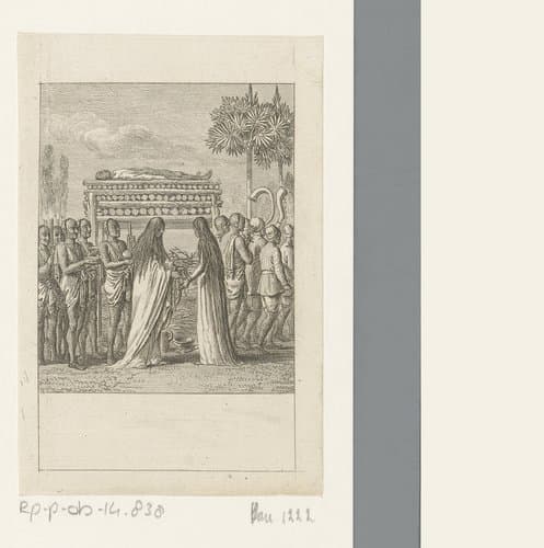 Vrijwillige verbranding van de weduwe by Daniel Nikolaus Chodowiecki