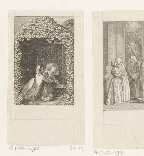 Cecilia en Fidel worden verrast door de komst van Mortimer by Daniel Nikolaus Chodowiecki