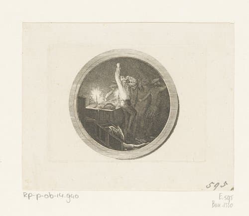 Man naast goktafel by Daniel Nikolaus Chodowiecki
