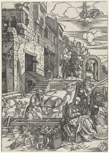 De Heilige Familie in Egypte by Albrecht Dürer