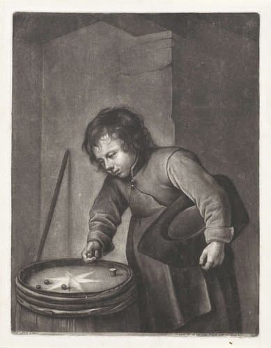 Knikkerende jongen by Jacob Gole