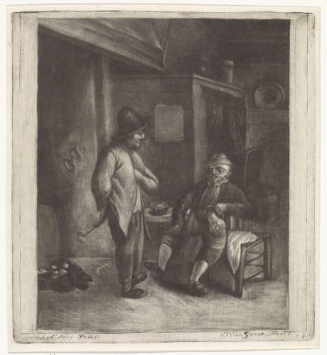 Twee mannen in een herberg by Johannes de Groot (II)