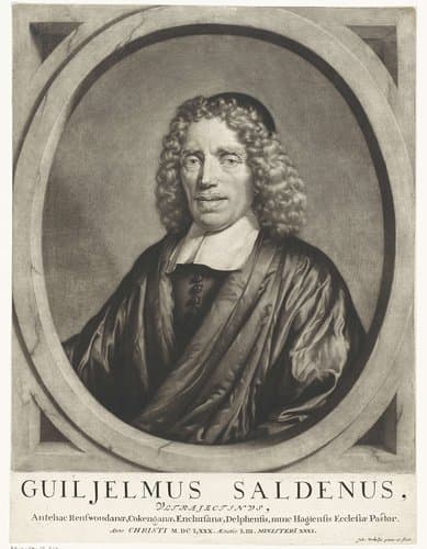 Portret van de dichter en predikant Guiljelmus Saldenus by Jan Verkolje (I)