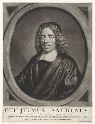 Portret van de dichter en predikant Guiljelmus Saldenus by Jan Verkolje (I)
