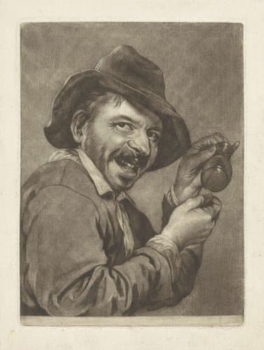 Man met een leeg glas (de Smaak) by Jan Verkolje (I)