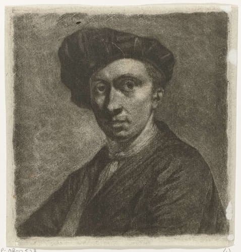 Buste van een jongeman met een baret by Nicolaas Verkolje