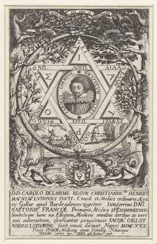 Portret van de arts Charles Delorme by Jacques Callot