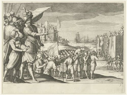 Aanval van de troepen van Ferdinando I de' Medici op twee Turkse forten by Jacques Callot
