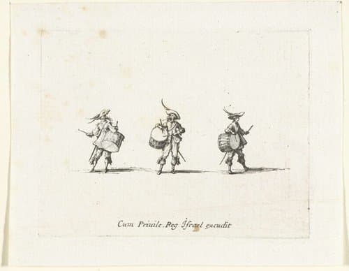 Exercities met een trommel by Jacques Callot