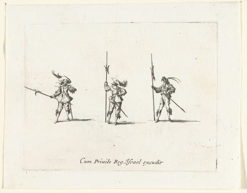 Exercities met een hellebaard by Jacques Callot