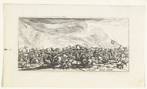 Cavaleriegevecht met zwaarden by Jacques Callot