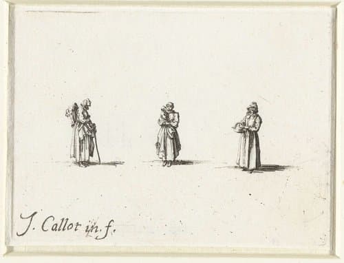 Drie vrouwen by Jacques Callot