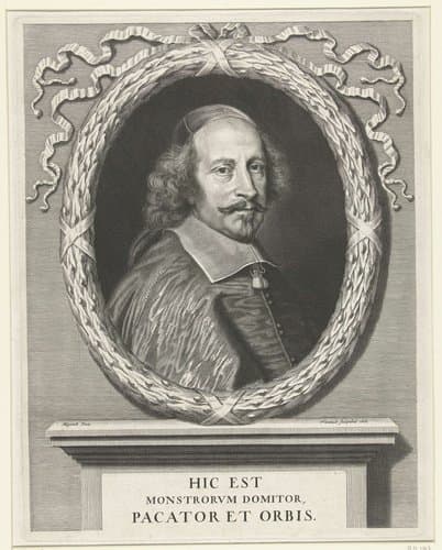 Portret van Jules Mazarin by Robert Nanteuil