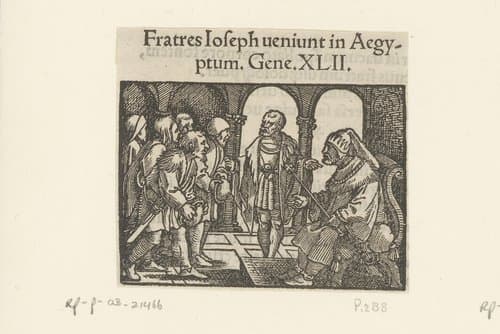 Jozef leidt zijn broeders voor de farao by anonymous