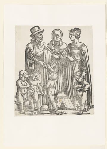 Lamech met zijn vrouw en kinderen by anonymous
