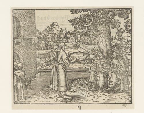 Profeet Haggai voor Zerubbabel en Jozua by anonymous; Lucas Cranach (II)