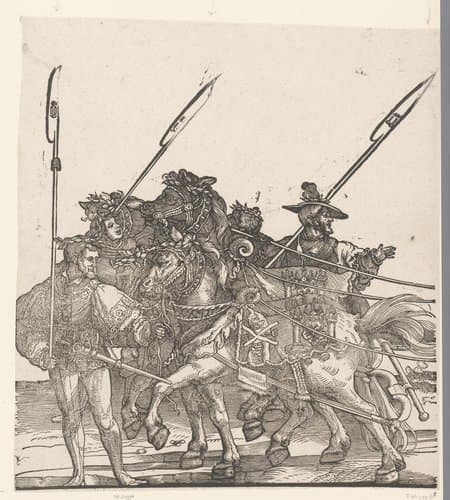 Voorste paarden van de stoet by anonymous; Hans Schäufelein