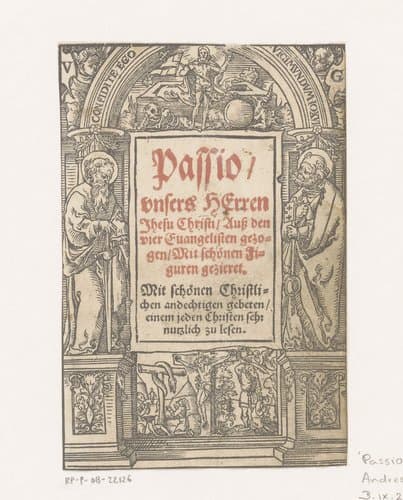 Bijbelse scènes en de heiligen Petrus en Paulus by Virgilius Solis