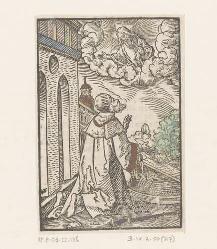 Koning David in gebed by Virgilius Solis