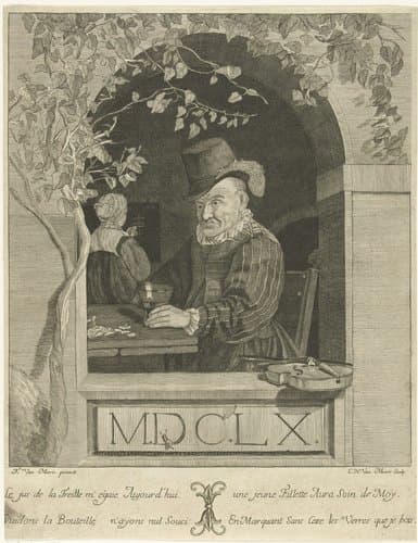 De oude violist by Cornelis-Henricus van Meurs