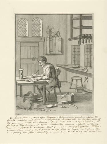 Jakob Böhme schrijft een van zijn boeken by Joseph Mulder