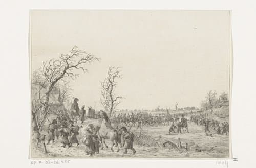 Overtocht van de Franse troepen over de Waal in januari 1795 by Joannes Bemme