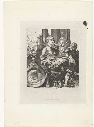 Lucella en Ascagnes als liefdespaar by Johannes Arnoldus Boland
