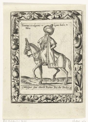 Opperste rechter van Ottomaanse rijk te paard by Abraham de Bruyn