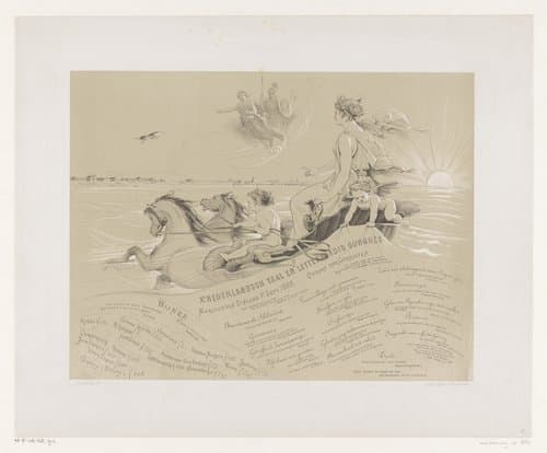 Menu ter gelegenheid van het tiende Nederlands taal en letterkundig congres 1868 by Johan Philip Koelman