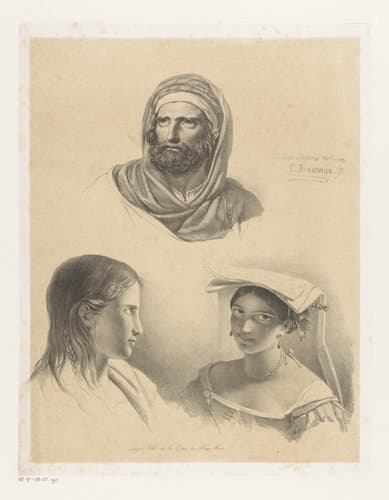 Drie portretten by Cornelis Kruseman
