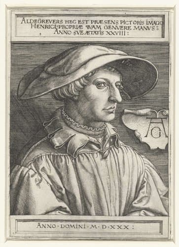 Zelfportret van Heinrich Aldegrever by Heinrich Aldegrever