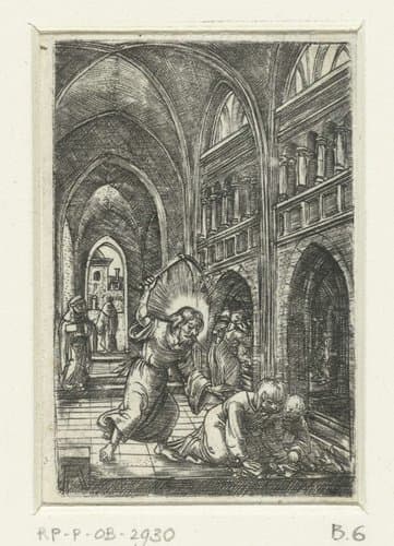 Verdrijving van de geldwisselaars uit de tempel by Albrecht Altdorfer