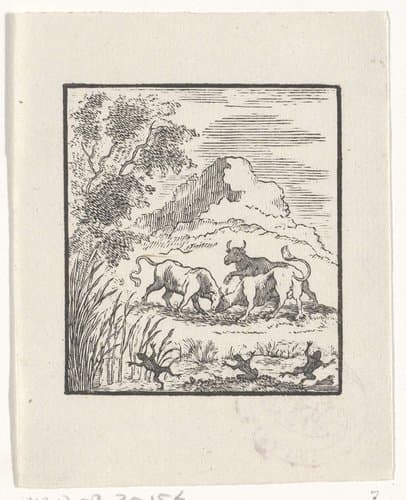 Voorstelling van een verhaal uit de Aesopus fabelen by Hendrik Numan